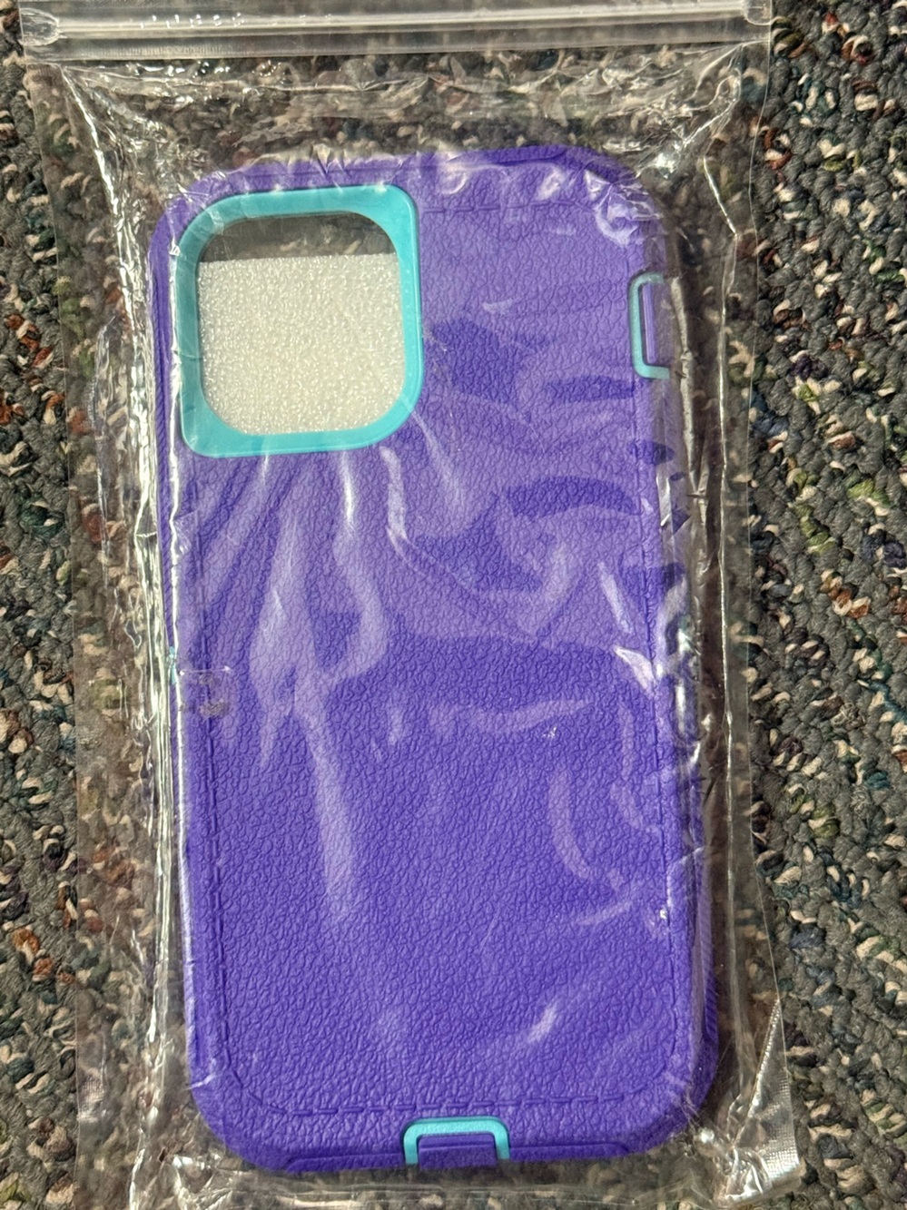 iPhone 12 Pro Purple Phone Case with Teal Accents